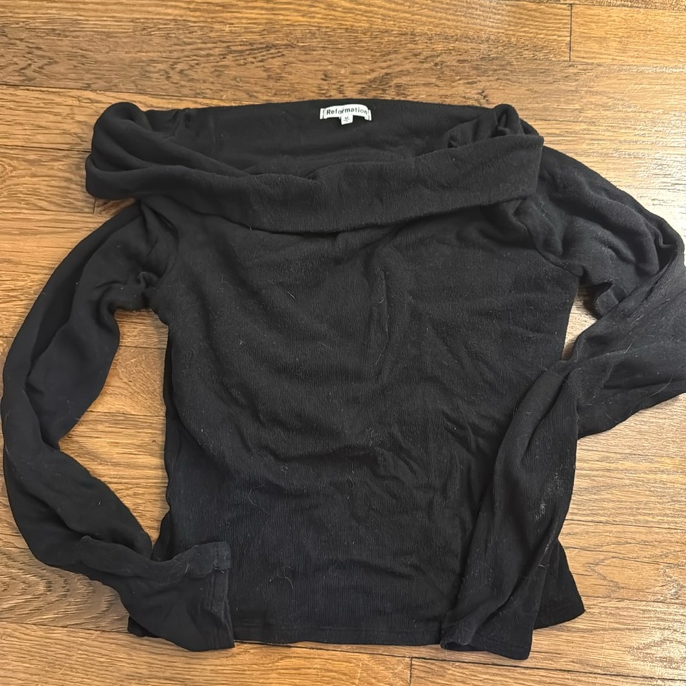 Reformation off the shoulder see black top